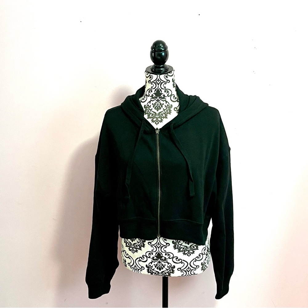 New Aeropostale Oversized Black Cropped Hoodie Size L